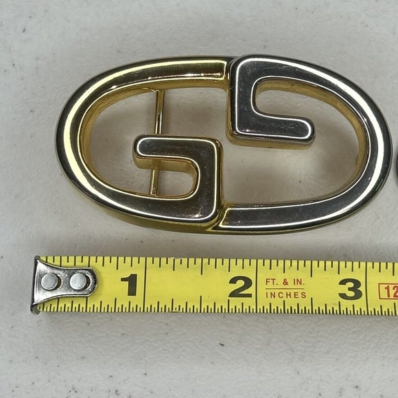 Gucci Double G Two Tone Gold/Silver Belt Buckle Fits a belt 1” - 1.25” strap main image 5